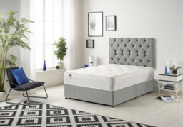 Somnior Beds Somnior Premier Tweed Grey 4Ft Memory Foam Divan Bed With Mattress & Headboard - Small Double - thumbnail 1