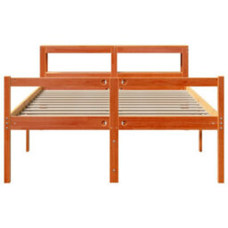 Berkfield Bed Frame With Headboard Without Mattress Wax Brown 140X200 Cm - thumbnail 4