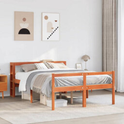 Berkfield Bed Frame With Headboard Without Mattress Wax Brown 140X200 Cm