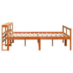 Berkfield Bed Frame With Headboard Without Mattress Wax Brown 140X200 Cm - thumbnail 5