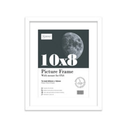 "10X8"" White Frame With Mount For 8X6"" Pictures 20mm Thin Edge Portrait And Landscape Display With Wall Hooks And Kickstand" - thumbnail 1