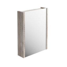 Plum&clay Walter Light Bare Wood Single Mirrored Cabinet (W)600mm - thumbnail 1