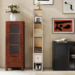 Homcom Floor Lamp With Shelves, Led Standing Lamp With Fabric Drawer, Oak - thumbnail 9