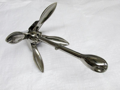 SecureFix Direct Stainless Steel Folding Grapnel Anchor 0.7Kg (Marine River Boat Fishing Secure)