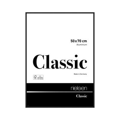Nielsen Classic Polished Black Aluminium Picture Frame 50X70Cm - With Float Glass And Push/turn Clips - image 1