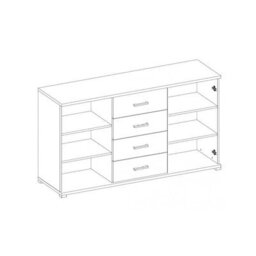 Arte Elevate Your Living Space With The Stylish Bari Sideboard Cabinet (1350mm X 910mm X 420mm) In Oak San Remo & Black - thumbnail 2