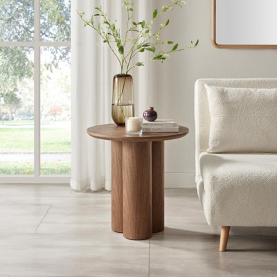 Furniturebox Uk Sutton Walnut Veneer Wood Round Side Table - image 1