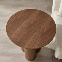 Furniturebox Uk Sutton Walnut Veneer Wood Round Side Table - thumbnail 3