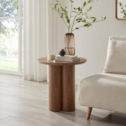 Furniturebox Uk Sutton Walnut Veneer Wood Round Side Table - thumbnail 2