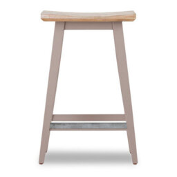Statement Furniture Florence Truffle Bar Stool, H65Cm, Acacia Hardwood Rectangular Seat - thumbnail 2