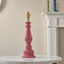 Luminosa Lighting Luminosa Myrtle Pink Clay Table Lamp With Coral Pink Fabric Ikat Shade 25Cm B22 - thumbnail 4