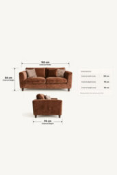 Loft Home Victoria Mocha Brown 2 Seater Fabric Sofa - thumbnail 4