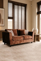 Loft Home Victoria Mocha Brown 2 Seater Fabric Sofa - thumbnail 3