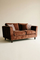 Loft Home Victoria Mocha Brown 2 Seater Fabric Sofa - thumbnail 2