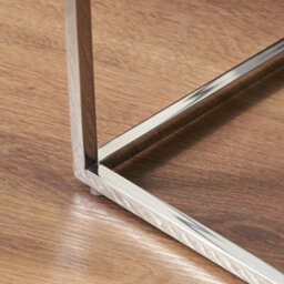 Pacific Lifestyle Mirrored Glass Console Table With Bevelled Edge And Silver Metal Frame 100Cm, Elysee - thumbnail 4