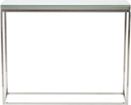 Pacific Lifestyle Mirrored Glass Console Table With Bevelled Edge And Silver Metal Frame 100Cm, Elysee - thumbnail 2