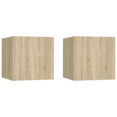 Berkfield Bedside Cabinets 2 Pcs Sonoma Oak 30.5X30X30 Cm Engineered Wood - image 1
