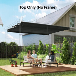 Dark Grey Pergola Replacement Canopy Breathable Shade Fabric - thumbnail 6