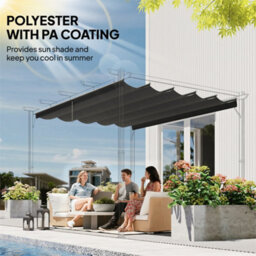 Dark Grey Pergola Replacement Canopy Breathable Shade Fabric - thumbnail 2