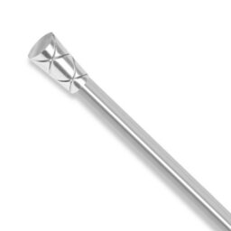 Aspire Homeware Plain Metal Curtain Pole With Cylinder Finials Extendable Rod 120-210 Cm (Chrome) - thumbnail 1