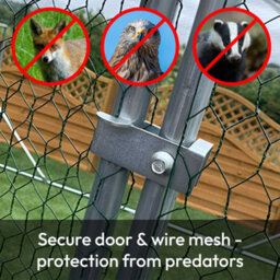Kct 6X3 M Walk In Chicken Run Large Outdoor Coop Metal Pen For Duck Hen Poultry Rabbit Dog Cat Cage House Kennel Shed House Garden - thumbnail 6
