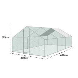 Kct 6X3 M Walk In Chicken Run Large Outdoor Coop Metal Pen For Duck Hen Poultry Rabbit Dog Cat Cage House Kennel Shed House Garden - thumbnail 3