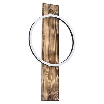Stylish Black And Brown Rustic Wall Light With White Plastic Shade And Led Bulb - image 1