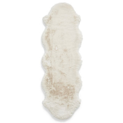 Sheepskin Ivory Plain Shaggy Rug, 50mm Thickness Modern Rug, Luxurious Rug For Living Room, & Dining Room-60Cm X 90Cm (Single) - image 1
