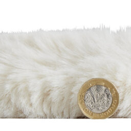Sheepskin Ivory Plain Shaggy Rug, 50mm Thickness Modern Rug, Luxurious Rug For Living Room, & Dining Room-60Cm X 90Cm (Single) - thumbnail 7