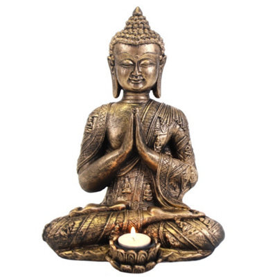Large Buddha Tealight Holder - Gold H33Cm - image 1