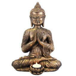 Large Buddha Tealight Holder - Gold H33Cm - thumbnail 1