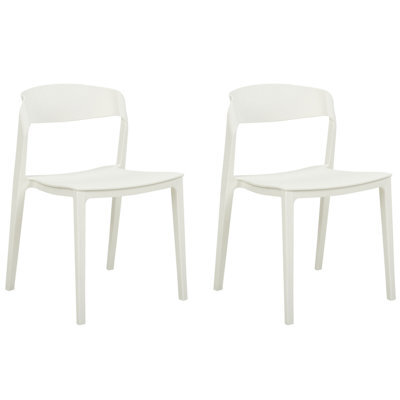 Beliani Set Of 2 Dining Chairs Somers White - image 1