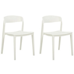 Beliani Set Of 2 Dining Chairs Somers White - thumbnail 1