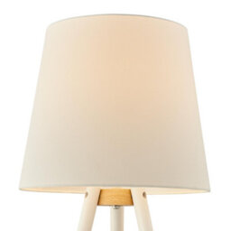 Furniturebox Uk Kelsey White & Wood Tripod Standing Floor Lamp With Shelf - thumbnail 6