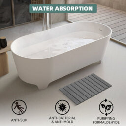 Fino Stone Stone Bath Mat Diatomaceous Earth Shower Mat Non-Slip Super Absorbent Diatomite Stone Mats For Bathroom Floor Quick-Drying - thumbnail 5