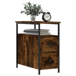 Berkfield Bedside Cabinets 2 Pcs Smoked Oak 30X60X60 Cm Engineered Wood - thumbnail 3