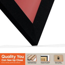 "30X17"" Matte Black Modern Vinyl Record Frame With Crimson Mount For 12 Inch Lp Album Cover & Disc - Ak Frames" - thumbnail 3