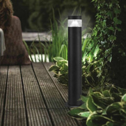 Long Life Lamps Company 3W Modern Outdoor Led Cool White Bollard Light Stainless Steel Black Finish Zlc304Cw - thumbnail 9