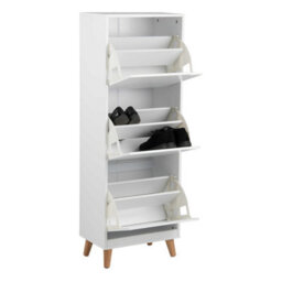 Wyld Haus Tokyo White Shoe Cabinet Slim 3-Drawer Hallway Storage 1335X470X300mm - thumbnail 6