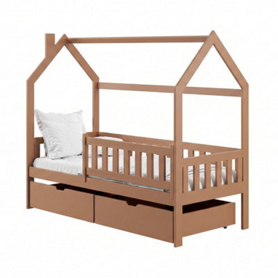 Arte Natan Cinnamon 90 X 190Cm Single Bed With Removable Guardrail And 2 Drawers - Foam Bonnell Mattress Included - image 1