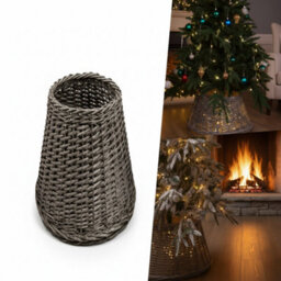 Pegdev - Pdl Wicker Christmas Tree Skirt Rattan Base Cover Stylish And Durable Tree Collar For Trees Up To 7Ft 29Cm X 70Cm - thumbnail 4