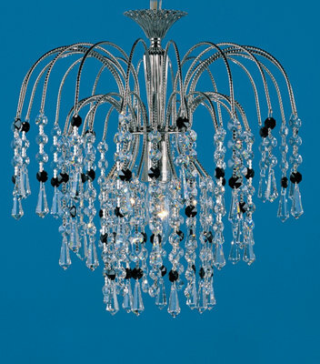 Luminosa Lighting Luminosa Shower Black/clear Crystal Nickel Pendant Ceiling Light