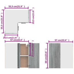 Vidaxl Hanging Corner Cabinet Lyon Grey Sonoma 57X57X60 Cm Engineered Wood - thumbnail 9