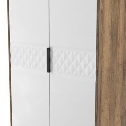 Anzio Ready Assembled Modern Matt Vintage Oak Effect 2 Drawer Tall Double Wardrobe (H)1956mm (W)766mm (D)530mm - thumbnail 8