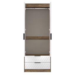 Anzio Ready Assembled Modern Matt Vintage Oak Effect 2 Drawer Tall Double Wardrobe (H)1956mm (W)766mm (D)530mm - thumbnail 6