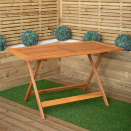 Samuel Alexander Outdoor 4 Person Folding Rectangular Wooden Garden Dining Table Benches Grey Parasol And Base Set - thumbnail 4