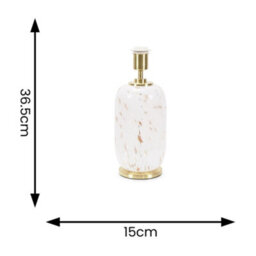 Valuelights India Gold Metal And White Confetti Glass Table Lamp Base - thumbnail 6