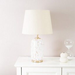 Valuelights India Gold Metal And White Confetti Glass Table Lamp Base - thumbnail 3