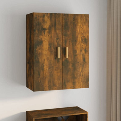 Berkfield Hanging Wall Cabinet Smoked Oak 69.5X34X90 Cm - image 1
