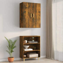 Berkfield Hanging Wall Cabinet Smoked Oak 69.5X34X90 Cm - thumbnail 3